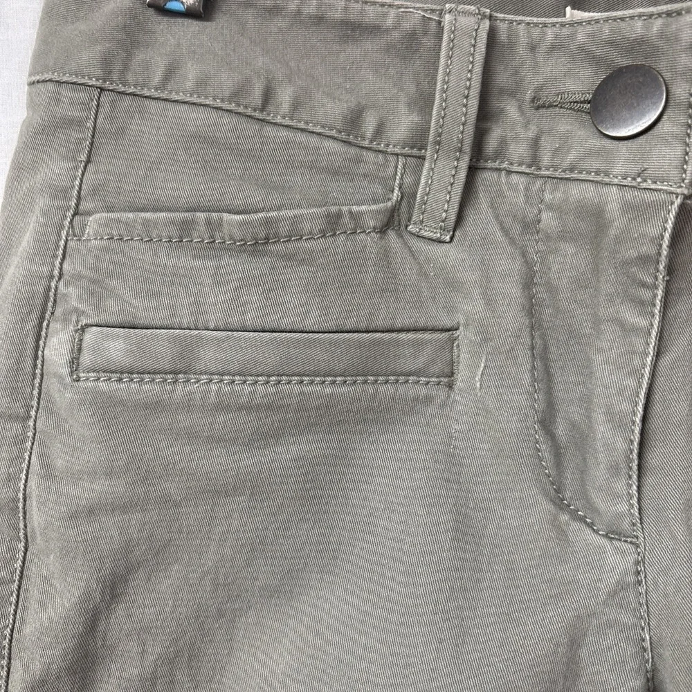 Loft Skinny Ankle Pants Womens 00 Green Khaki Flat Front Chino Modern Marisa